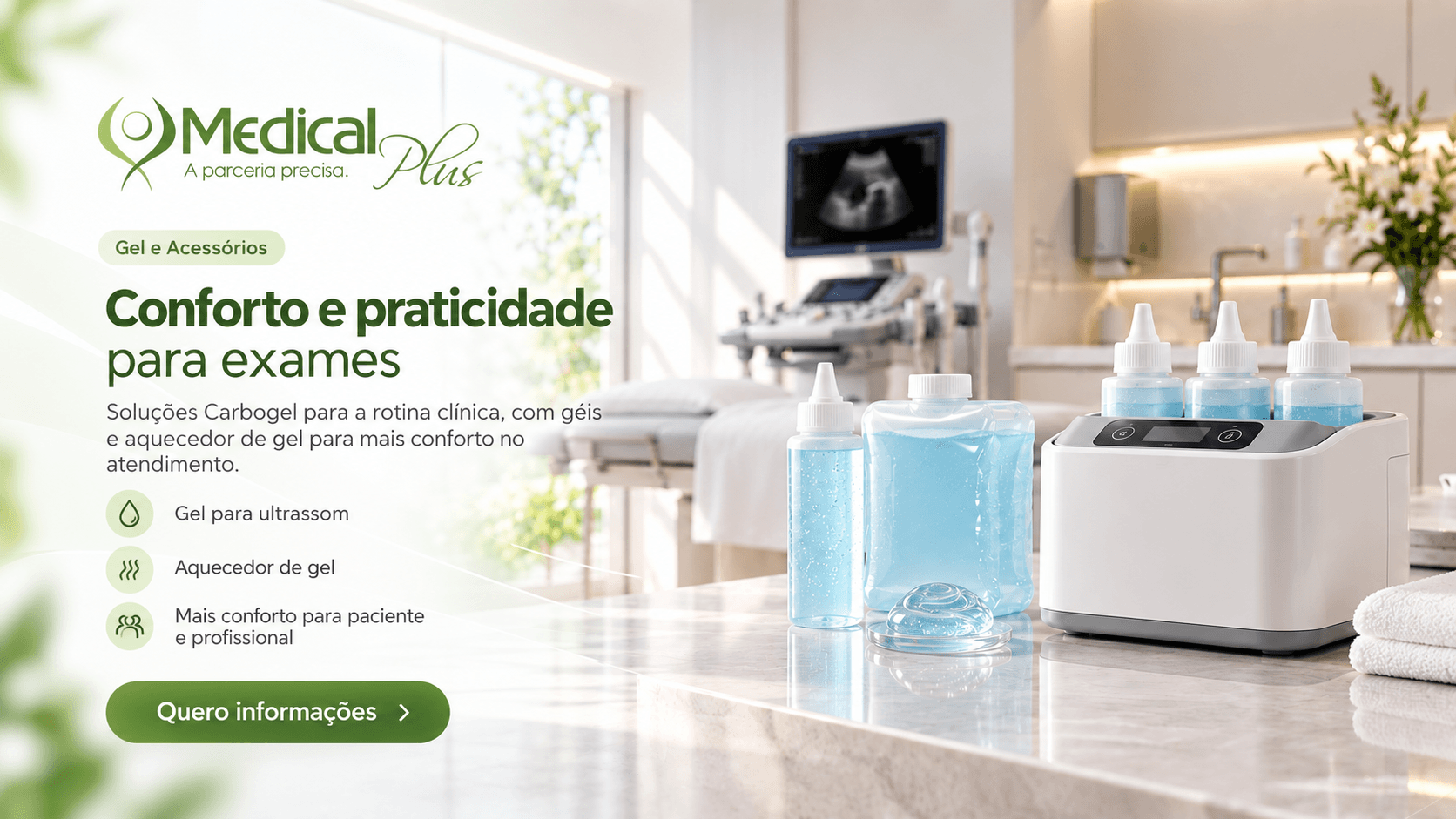 Gel para ultrassom e aquecedor de gel